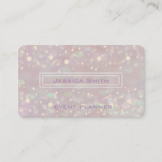 Carte De Visite Bokeh élégant, à la décoration raffinée (Devant)