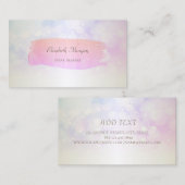 Carte De Visite Bokeh élégant moderne, Brosse Or Stroke (Devant / Derrière)