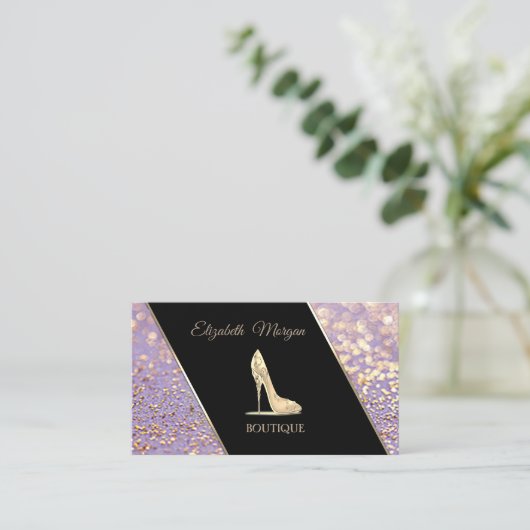 Carte De Visite Bokeh élégant moderne, talon haut (Debout devant)