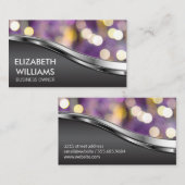 Carte De Visite Bokeh | Fond métallique (Devant / Derrière)