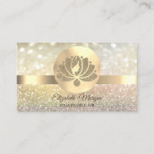 Carte De Visite Bokeh Gold, instructeur de Yoga de fleurs Lotus (Devant)