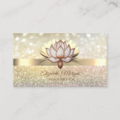 Carte De Visite Bokeh Gold, instructeur de Yoga de fleurs Lotus Br (Devant)