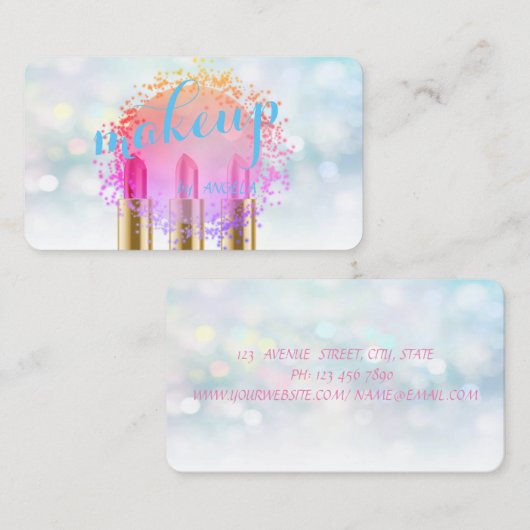 Carte De Visite Bokeh, Lipsticks, Bokeh, Design Moderne (Devant / Derrière)