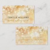 Carte De Visite BOKEH MODERNE blanc élégant or noir (Devant / Derrière)