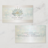 Carte De Visite Bokeh Moderne Professionnel, Lotus Chic (Devant / Derrière)