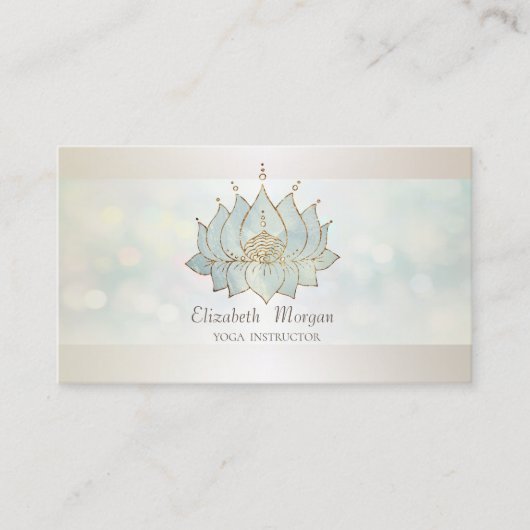 Carte De Visite Bokeh Moderne Professionnel, Lotus Chic (Devant)