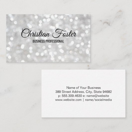 Carte De Visite Bokeh Parties scintillant Glamour (Devant / Derrière)