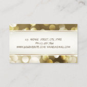 Carte De Visite Bokeh professionnel moderne et glamour (Dos)