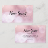 Carte De Visite Bokeh rose moderne (Devant / Derrière)