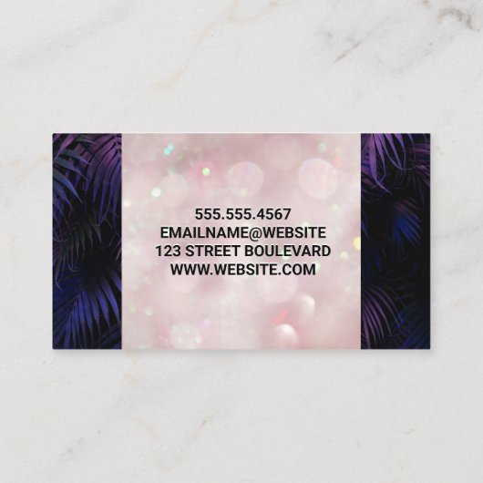 Carte De Visite Bokeh rose | Palmiers (Dos)