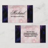 Carte De Visite Bokeh rose | Palmiers (Devant / Derrière)