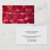Carte De Visite Bokeh Rouge (Devant / Derrière)
