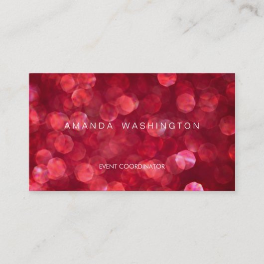 Carte De Visite Bokeh Rouge (Devant)