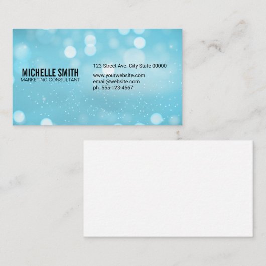 Carte De Visite Bokeh Sparkle Glow Arrière - plan (Devant / Derrière)
