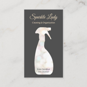 Carte De Visite Bokeh Spray Bottle House Nettoyage Logo Affaires