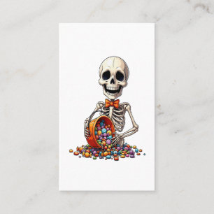Carte De Visite Bol de bonbons squelette Halloween