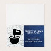 Carte De Visite Bol de mélange | Marbre bleu cuir (Extérieur déplié)