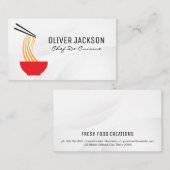 Carte De Visite Bol de nouilles et baguettes (Devant / Derrière)