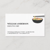 Carte De Visite Bol de nouilles et de baguettes | Restaurant (Dos)