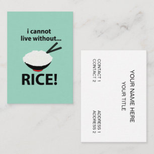 Carte De Visite Bol de riz sans lequel je ne peux pas vivre