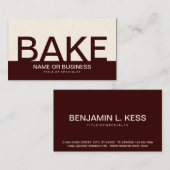 Carte De Visite bold BAKE (couleur personnalisable) (Devant / Derrière)