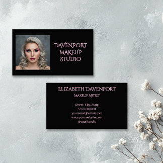 Carte De Visite Bold Black and Blush Pink