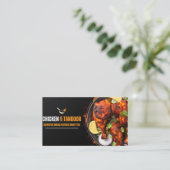 Carte De Visite Bold Black & Orange Chicken Restaurant Business Ca (Debout devant)