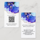 Carte De Visite *~* BOLD Blue QR CODE Yummy Gold Gilded AP29 (Devant / Derrière)