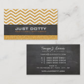 Carte De Visite BOLD CARD chevron chalkboard or riche parties scin (Devant / Derrière)