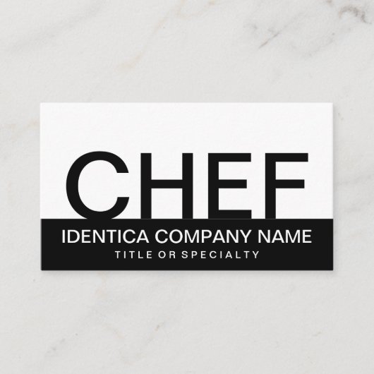 Carte De Visite bold CHEF (couleur personnalisable) (Devant)