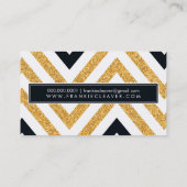 Carte De Visite BOLD CHEVRON MOTIF tendance parties scintillant or (Dos)