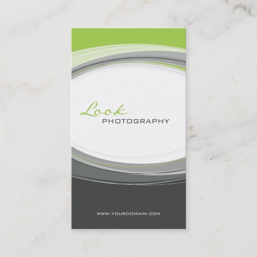 CARTE DE VISITE bold courbe moderne gris vert citr (Devant)