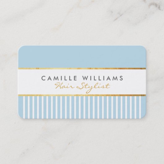 Carte De Visite BOLD design moderne peigne design or canard bleu o (Devant)