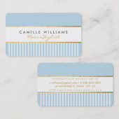 Carte De Visite BOLD design moderne peigne design or canard bleu o (Devant / Derrière)