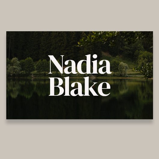 Carte De Visite Bold Editorial Style Photo QR Code White