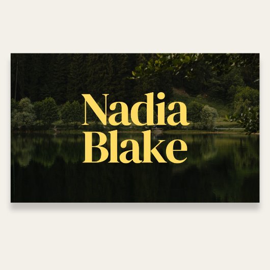 Carte De Visite Bold Editorial Style Photo QR Code White