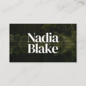 Carte De Visite Bold Editorial Style Photo QR Code White (Devant)