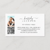 Carte De Visite Bold Fitness Trainer Photo Collage Nom du script Q (Dos)