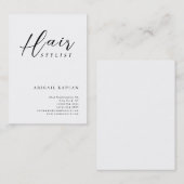 Carte De Visite Bold Hair Stylist Modern Minimalist Elegant Plain (Devant / Derrière)