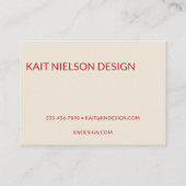 Carte De Visite Bold Modern Monogram Professional Bright Red (Dos)