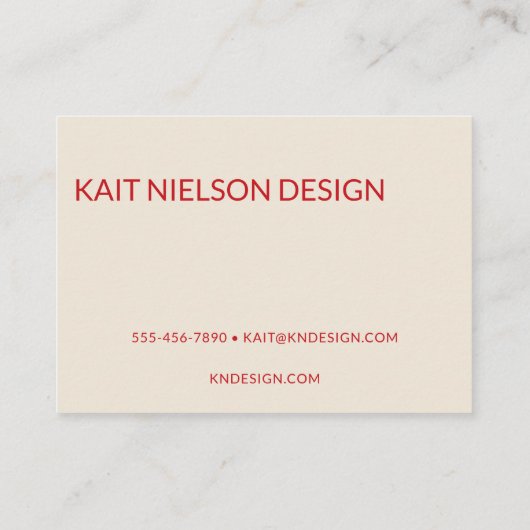 Carte De Visite Bold Modern Monogram Professional Bright Red (Dos)