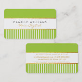 Carte De Visite BOLD moderne design peigne design or citron vert (Devant / Derrière)