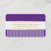 Carte De Visite BOLD moderne design peigne design or riche violet (Dos)