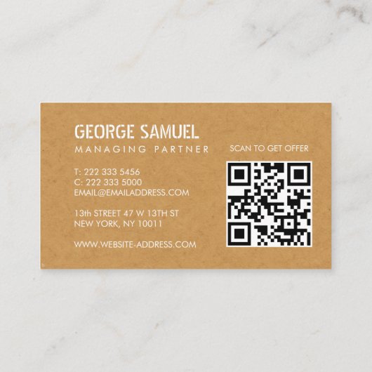 Carte De Visite Bold Molded Construction Business QR Code (Dos)