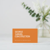 Carte De Visite Bold Molded Construction Business QR Code Orange (Debout devant)