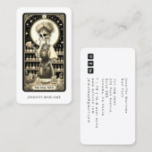 Carte De Visite Bold Nail Tech Tarot Card Black Business Card (Devant / Derrière)