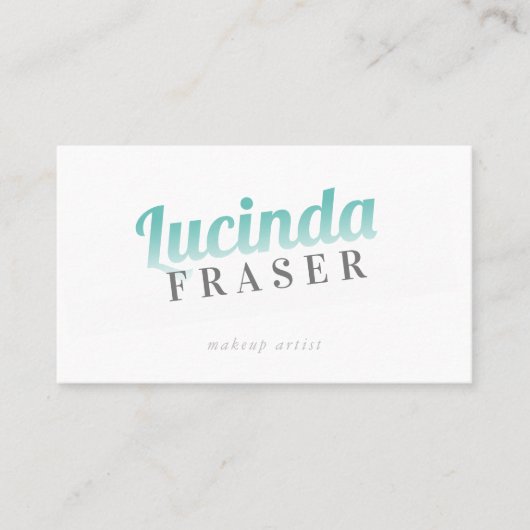 Carte De Visite BOLD NAME FADE cool rétro minima jade vert (Devant)