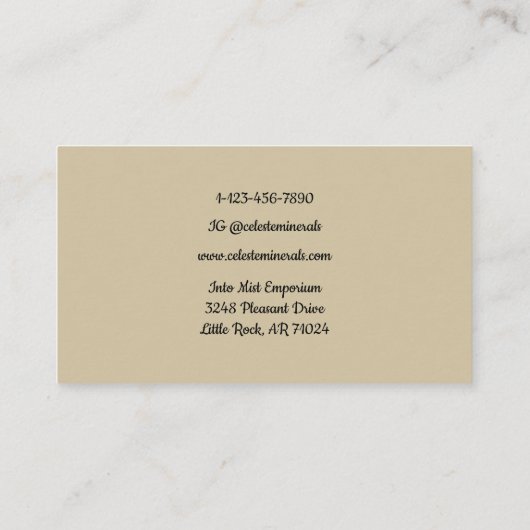 Carte De Visite Bold Pearl Crystal Main Boho Custom Gem Logo (Dos)