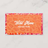 Carte De Visite Bold Pink Orange Cheetah Leopard Print QR Code (Devant)
