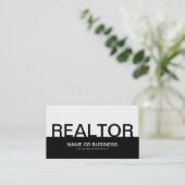 Carte De Visite bold REALTOR (personnalisable en couleur) (Debout devant)